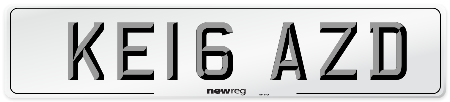 KE16 AZD Number Plate from New Reg